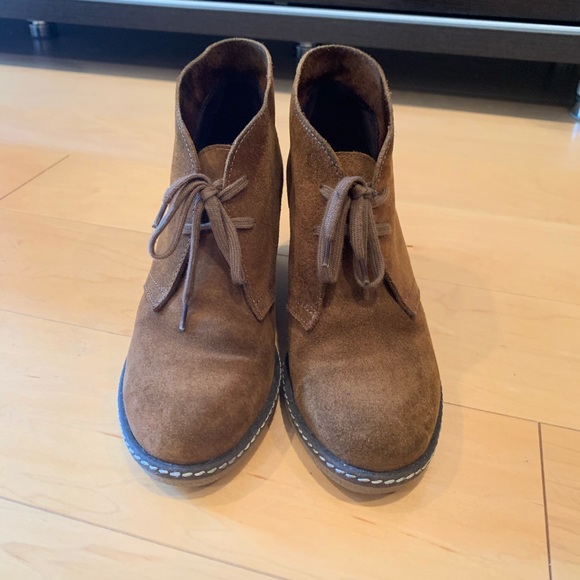 J crew MacAlister wedge booties dark cognac size 7 - Picture 3 of 9